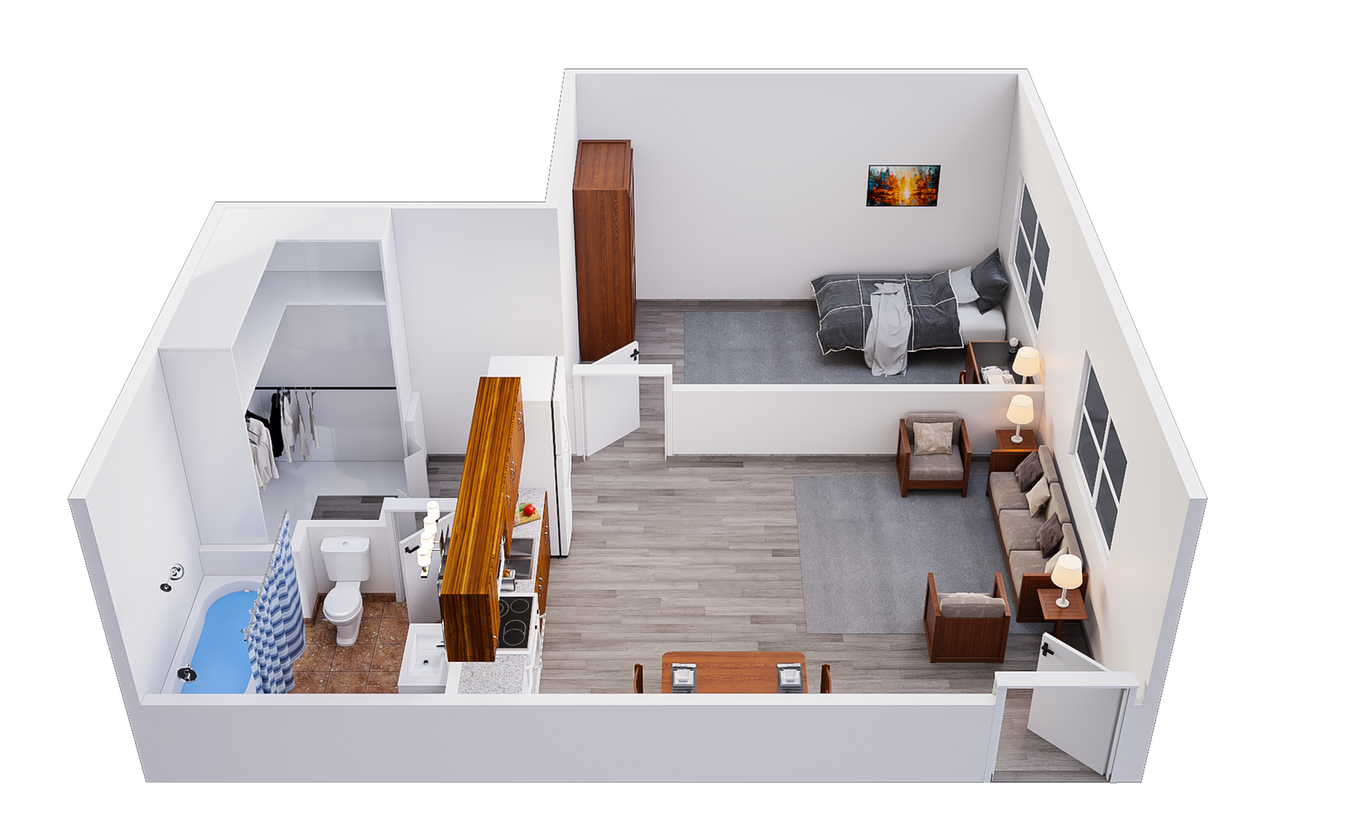 1x1 A1 Floor plan layout